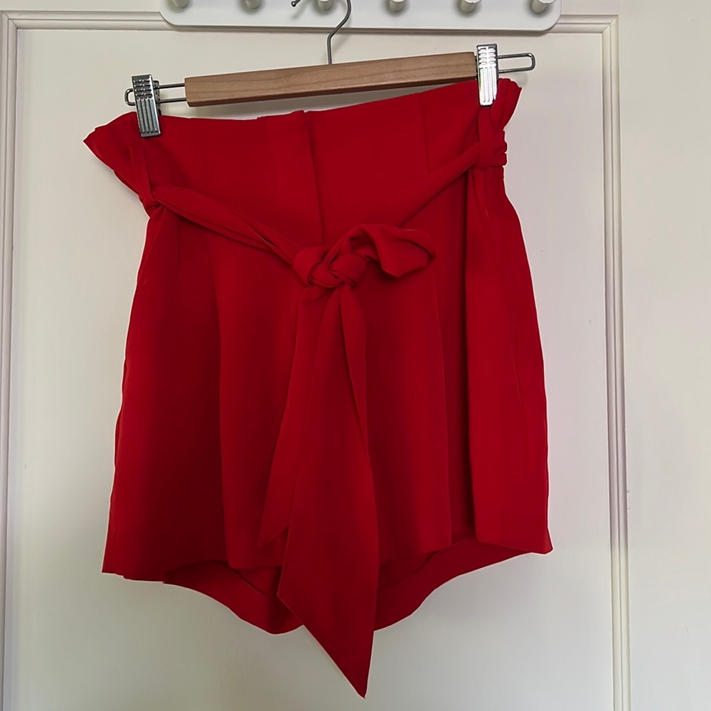Red dynamite paper bag shorts